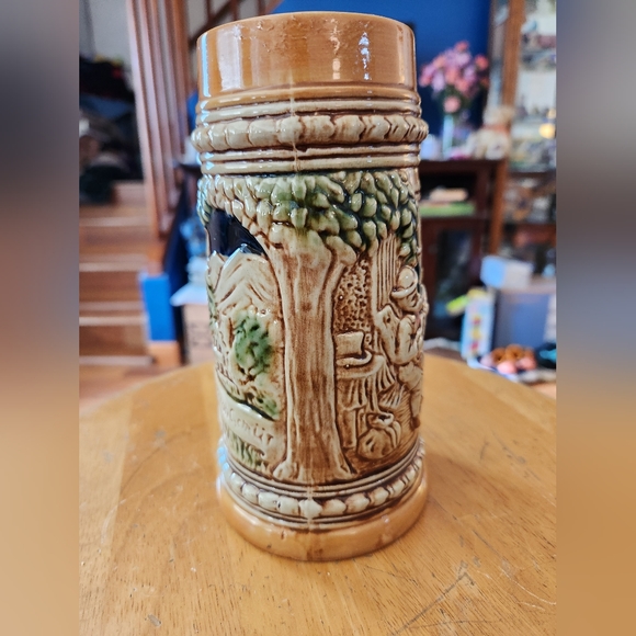 Vintage Japanese Ceramic Beer Stein Japan Pub Mug Handmade Art German Old - Picture 4 of 5